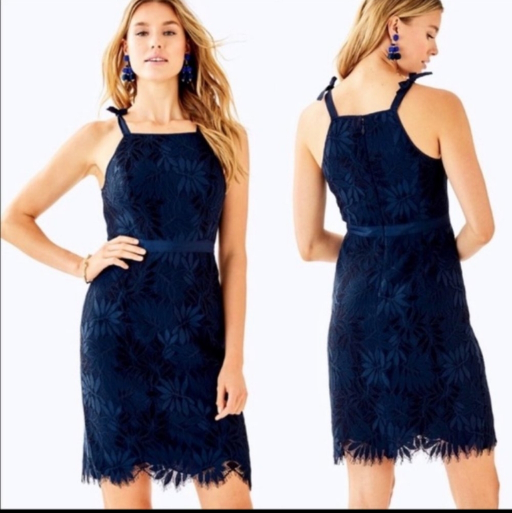 Lilly Pulitzer Kayleigh Shift Dress Navy Sz 2